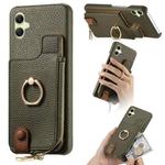 For Samsung Galaxy A05 Litchi Leather Oil Edge Ring Zipper Wallet Back Phone Case(Green)