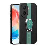 For Honor X40i Magnetic Litchi Leather Back Phone Case with Holder(Green)