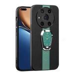 For Honor Magic3 Magnetic Litchi Leather Back Phone Case with Holder(Green)