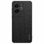 For Realme GT 6 Tree Bark Leather Shockproof Phone Case(Black)