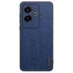 For Realme GT 6 Tree Bark Leather Shockproof Phone Case(Blue)