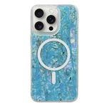 For iPhone 15 Pro Shell Texture Multicolor MagSafe TPU Phone Case(Sky Blue)