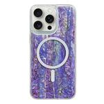 For iPhone 15 Pro Shell Texture Multicolor MagSafe TPU Phone Case(Purple)