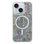 For iPhone 15 Plus Shell Texture Multicolor MagSafe TPU Phone Case(Silver Gray)