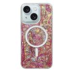 For iPhone 15 Shell Texture Multicolor MagSafe TPU Phone Case(Roige)