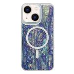 For iPhone 14 Plus Shell Texture Multicolor MagSafe TPU Phone Case(Peacock Blue)