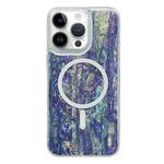 For iPhone 13 Pro Shell Texture Multicolor MagSafe TPU Phone Case(Peacock Blue)