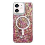 For iPhone 12 / 12 Pro Shell Texture Multicolor MagSafe TPU Phone Case(Roige)