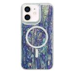 For iPhone 12 / 12 Pro Shell Texture Multicolor MagSafe TPU Phone Case(Peacock Blue)