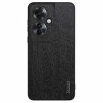 For OPPO Reno11 F Tree Bark Leather Shockproof Phone Case(Black)