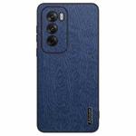 For OPPO Reno12 Pro Global Tree Bark Leather Shockproof Phone Case(Blue)