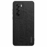 For OPPO Reno12 Global Tree Bark Leather Shockproof Phone Case(Black)