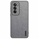 For OPPO Reno12 Global Tree Bark Leather Shockproof Phone Case(Grey)