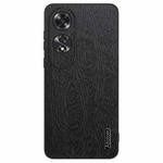 For OPPO A60 4G Global Tree Bark Leather Shockproof Phone Case(Black)