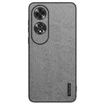 For OPPO A60 4G Global Tree Bark Leather Shockproof Phone Case(Grey)