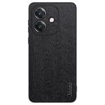 For OPPO A3X Global Tree Bark Leather Shockproof Phone Case(Black)