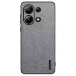 For Xiaomi Redmi Note 13 4G Tree Bark Leather Shockproof Phone Case(Grey)