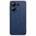 For Xiaomi Redmi Note 13 4G Tree Bark Leather Shockproof Phone Case(Blue)