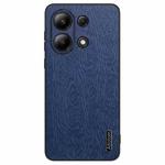 For Xiaomi Redmi 10 Tree Bark Leather Shockproof Phone Case(Blue)