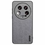 For Xiaomi 14 Ultra Tree Bark Leather Shockproof Phone Case(Grey)