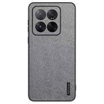 For Xiaomi 14 Pro Tree Bark Leather Shockproof Phone Case(Grey)
