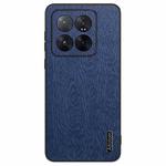 For Xiaomi 14 Pro Tree Bark Leather Shockproof Phone Case(Blue)