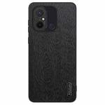 For Xiaomi Redmi 12C Tree Bark Leather Shockproof Phone Case(Black)