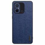 For Xiaomi Redmi 12C Tree Bark Leather Shockproof Phone Case(Blue)