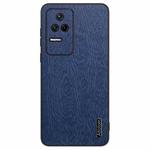 For Xiaomi Redmi K50 Tree Bark Leather Shockproof Phone Case(Blue)