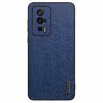 For Xiaomi Redmi K60 Tree Bark Leather Shockproof Phone Case(Blue)