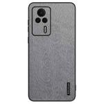 For Xiaomi Redmi K60E Tree Bark Leather Shockproof Phone Case(Grey)