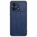 For Xiaomi Redmi K70 Tree Bark Leather Shockproof Phone Case(Blue)