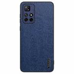 For Xiaomi Redmi Note 11 5G Tree Bark Leather Shockproof Phone Case(Blue)