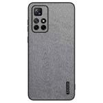 For Xiaomi Redmi Note 11E 5G Tree Bark Leather Shockproof Phone Case(Grey)