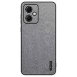 For Xiaomi Redmi 12 5G Tree Bark Leather Shockproof Phone Case(Grey)