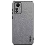 For Xiaomi Redmi Note12S 4G Tree Bark Leather Shockproof Phone Case(Grey)