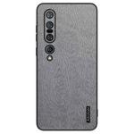 For Xiaomi  10 Pro Tree Bark Leather Shockproof Phone Case(Grey)