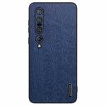 For Xiaomi Mi 10 Pro Tree Bark Leather Shockproof Phone Case(Blue)