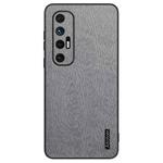 For Xiaomi Mi 10S Tree Bark Leather Shockproof Phone Case(Grey)