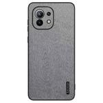 For Xiaomi Mi 11 Tree Bark Leather Shockproof Phone Case(Grey)