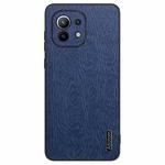 For Xiaomi Mi 11 Tree Bark Leather Shockproof Phone Case(Blue)