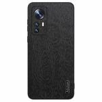 For Xiaomi 12 Tree Bark Leather Shockproof Phone Case(Black)