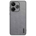 For Xiaomi Redmi Note 13R Tree Bark Leather Shockproof Phone Case(Grey)