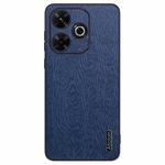 For Xiaomi Redmi Note 13R Tree Bark Leather Shockproof Phone Case(Blue)