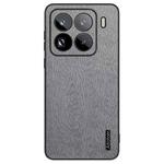 For Xiaomi 15 Pro Tree Bark Leather Shockproof Phone Case(Grey)
