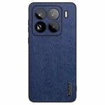 For Xiaomi 15 Pro Tree Bark Leather Shockproof Phone Case(Blue)
