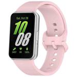 For Samsung Galaxy Fit 3 Solid Color Colorful Buckle Silicone Watch Band(Pink)