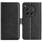 For OnePlus 12 Dual-side Magnetic Buckle Horizontal Flip Leather Phone Case(Black)