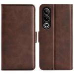 For OnePlus Ace 3V Dual-side Magnetic Buckle Horizontal Flip Leather Phone Case(Brown)