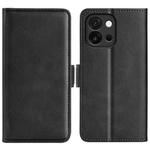 For OnePlus 13T Dual-side Magnetic Buckle Horizontal Flip Leather Phone Case(Black)